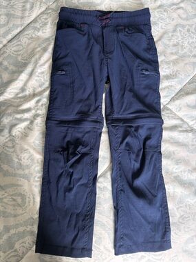Eddie Bauer Kids Navy Elastic Waist Convertible Pants
